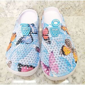 Eagsouni Sport 37 Foam Garden  Blur Clogs With Butterflies Size: US:‎ 7 EU: (37)